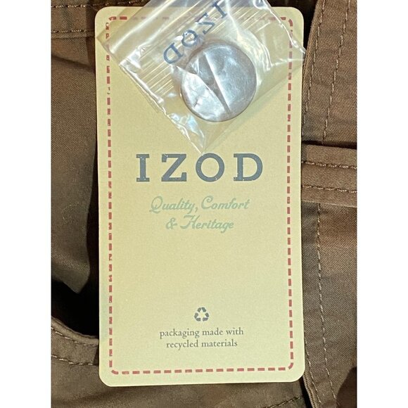 New Izod Cropped Pants with Matching Belt and Ruched Hem Women’s Size 10 Brown - Picture 6 of 12